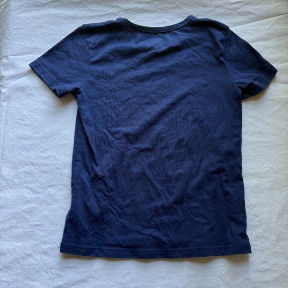 Eddie Bauer Kids Navy Tee & Floral Leggings Set S (7/8) Cotton Blend - Picture 6 of 10